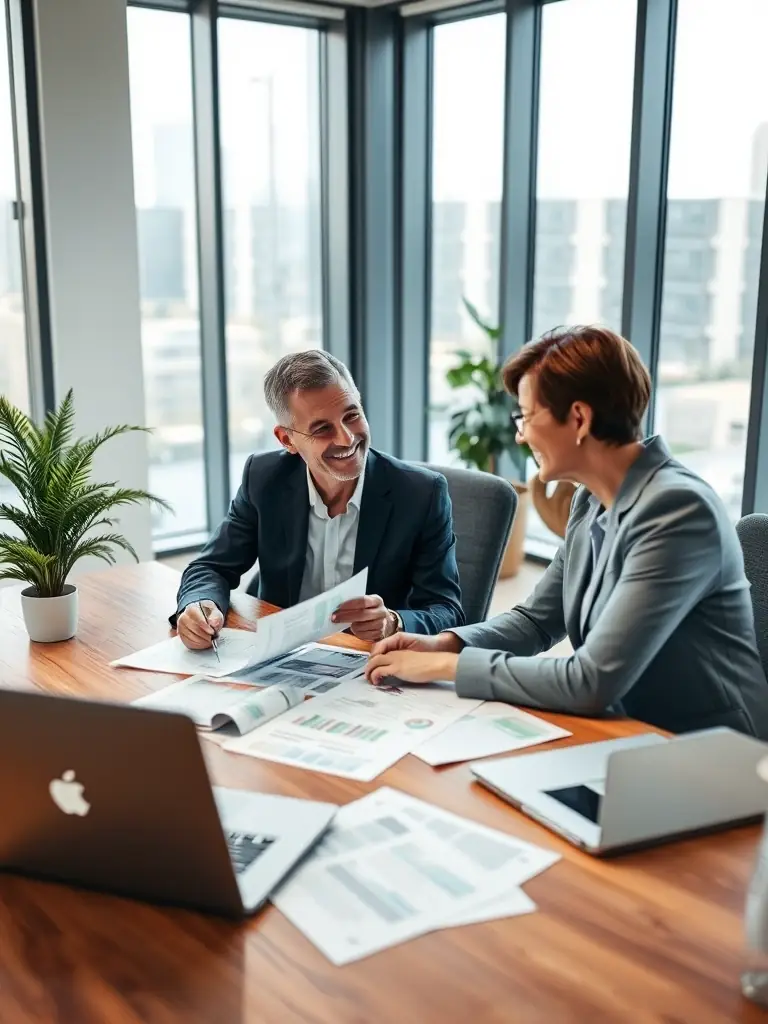 A business coach facilitating a one-on-one session with a client, providing guidance and support to overcome obstacles and achieve personal and professional goals.